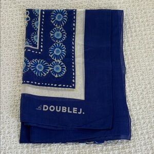 LA DoubleJ Navy and Cream Floral cotton scarf/wrap